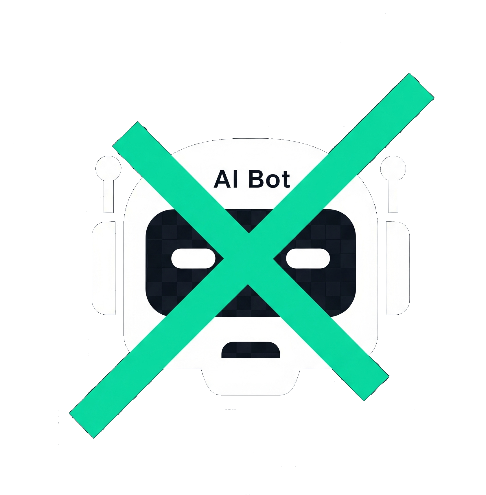 An AI Bot icon crossed out